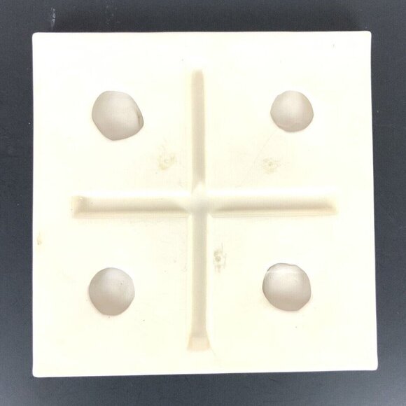 Bell Telephone Ceramic Trivet or Tic Tac Toe Board 1982 Beige Gold Logo Decor - Picture 2 of 5